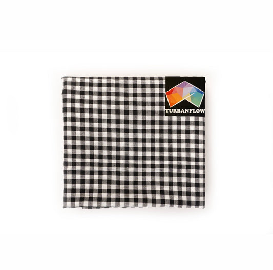 Black White Check Parna (100% Cotton)